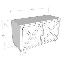 Red Living Buffet Vallrun - Imitation pin / Anthracite -Commodes Soldes 1000333721 220302 500 SKETCH DETAILS P000000001000333721 sketch
