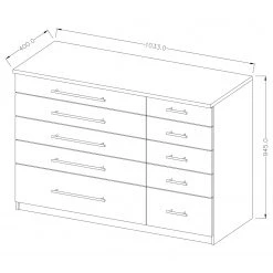 Loftscape Commode Manhatten - Imitation chêne - Largeur : 103 cm -Commodes Soldes 1000339334 220309 500 SKETCH DETAILS P000000001000339334 sketch