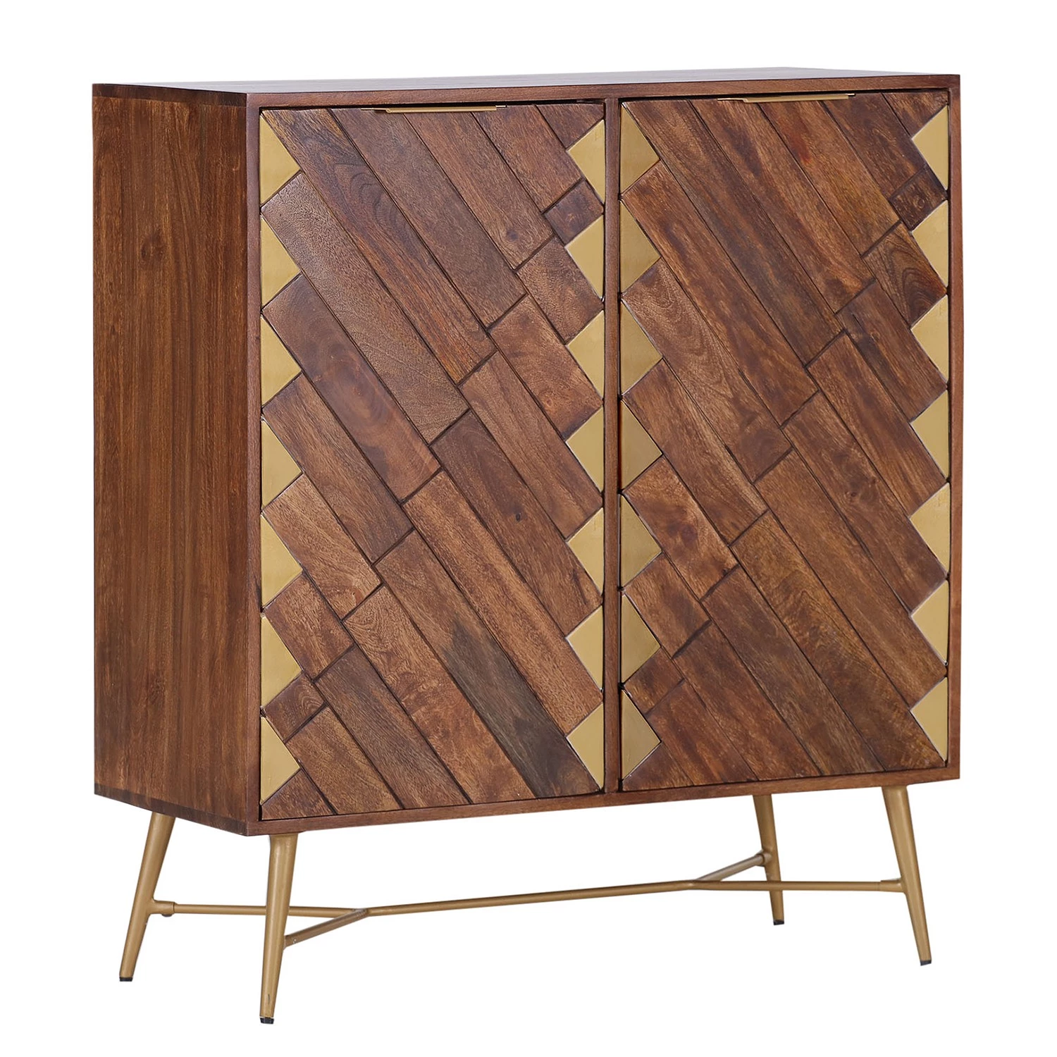 Red Living Buffet haut Nook - Manguier massif / Métal - Manguier / Doré 1 Red Living Buffet haut Nook - Manguier massif / Métal - Manguier / Doré