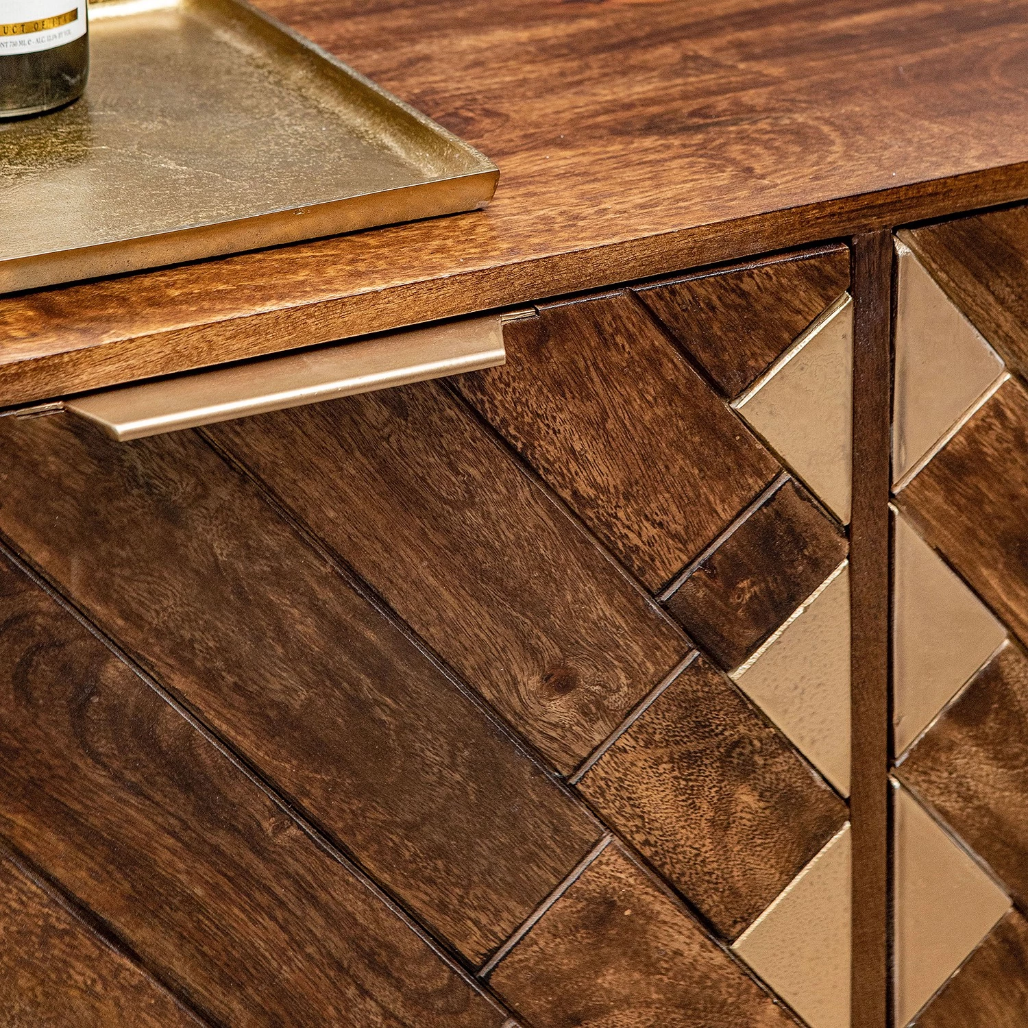 Red Living Buffet haut Nook - Manguier massif / Métal - Manguier / Doré 9 Red Living Buffet haut Nook - Manguier massif / Métal - Manguier / Doré – Image 9