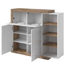 Loftscape Buffet Shipley - Blanc brillant / Imitation chêne -Commodes Soldes 1000342829 220412 030 DETAILS P000000001000342829