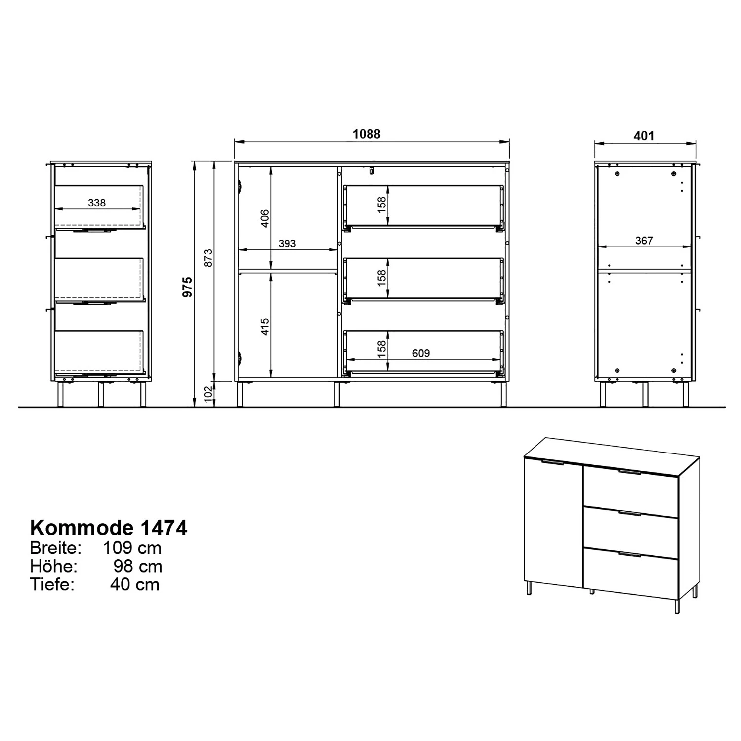 Germania Commode California I - Graphite 10 Germania Commode California I - Graphite – Image 10