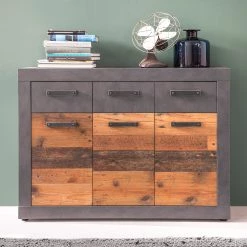 Trendteam Buffet Indy II - Imitation bois recyclé / Anthracite -Commodes Soldes 1000353496 220520 021 MOOD DETAILS P000000001000353496 mood