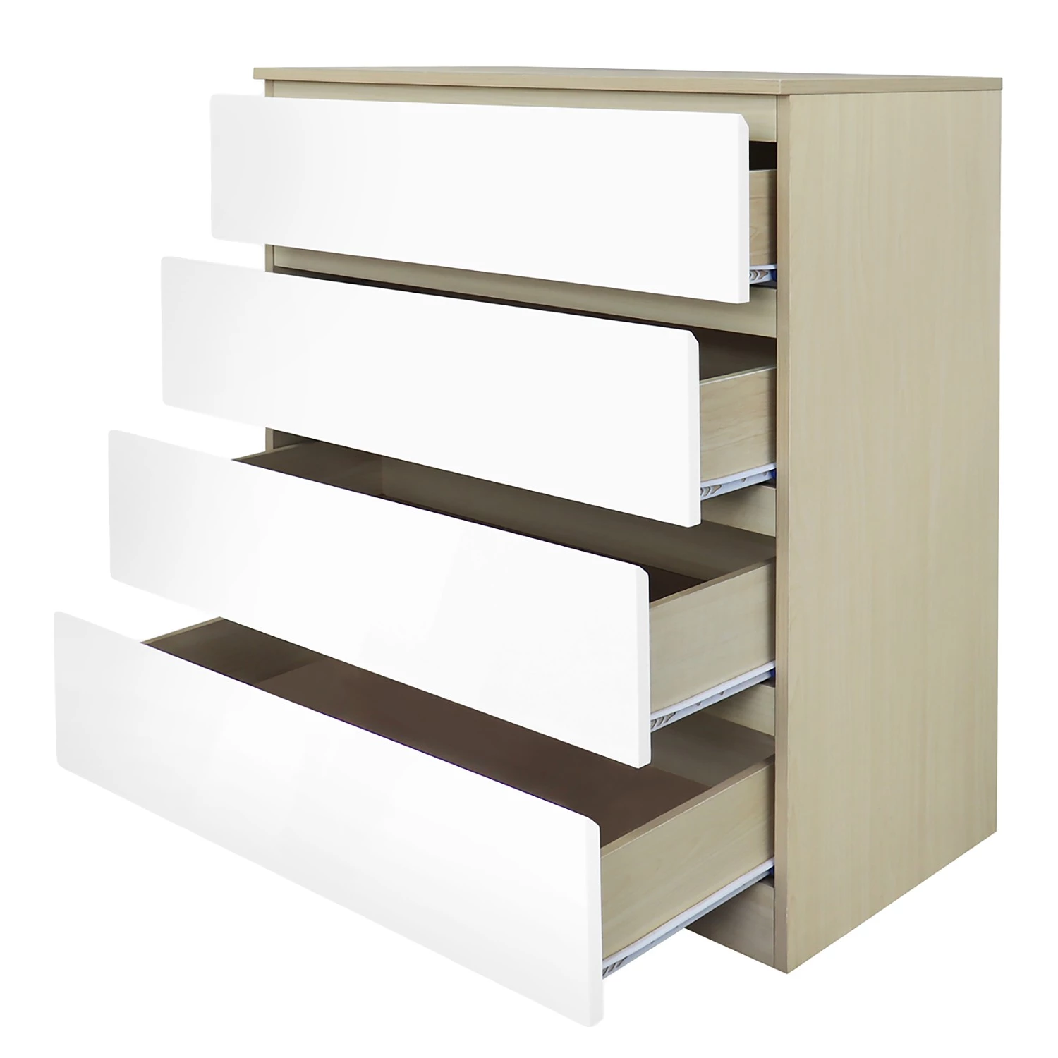 Norrwood Commode Splendid Night - Blanc brillant / Imitation chêne Sonoma 4 Norrwood Commode Splendid Night - Blanc brillant / Imitation chêne Sonoma – Image 4