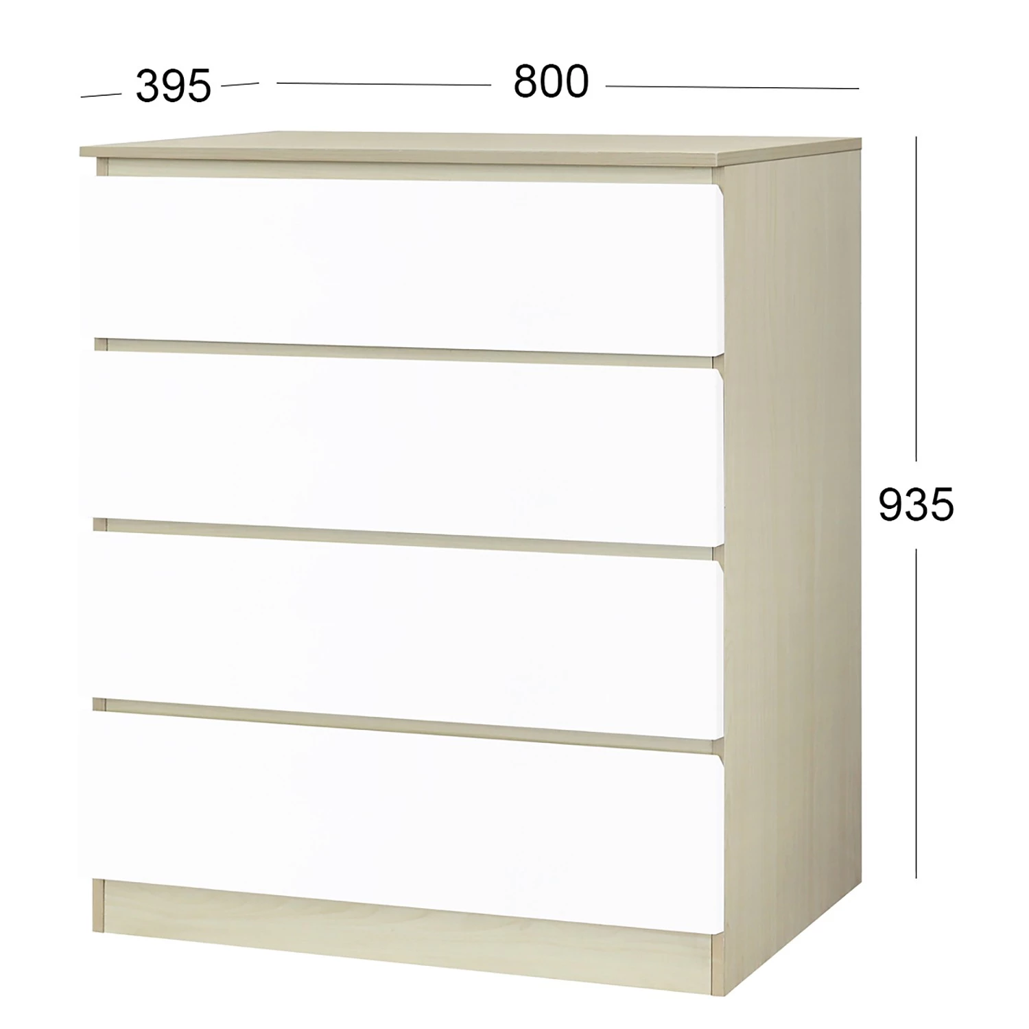 Norrwood Commode Splendid Night - Blanc brillant / Imitation chêne Sonoma 7 Norrwood Commode Splendid Night - Blanc brillant / Imitation chêne Sonoma – Image 7