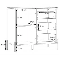 Loftscape Buffet Ozora - Blanc brillant / Blanc mat -Commodes Soldes 1000356695 220603 501 SKETCH DETAILS P000000001000356695 sketch