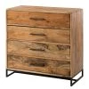 Ars manufacti Commode Woodson - Acacia massif / Métal - Acacia Marron clair