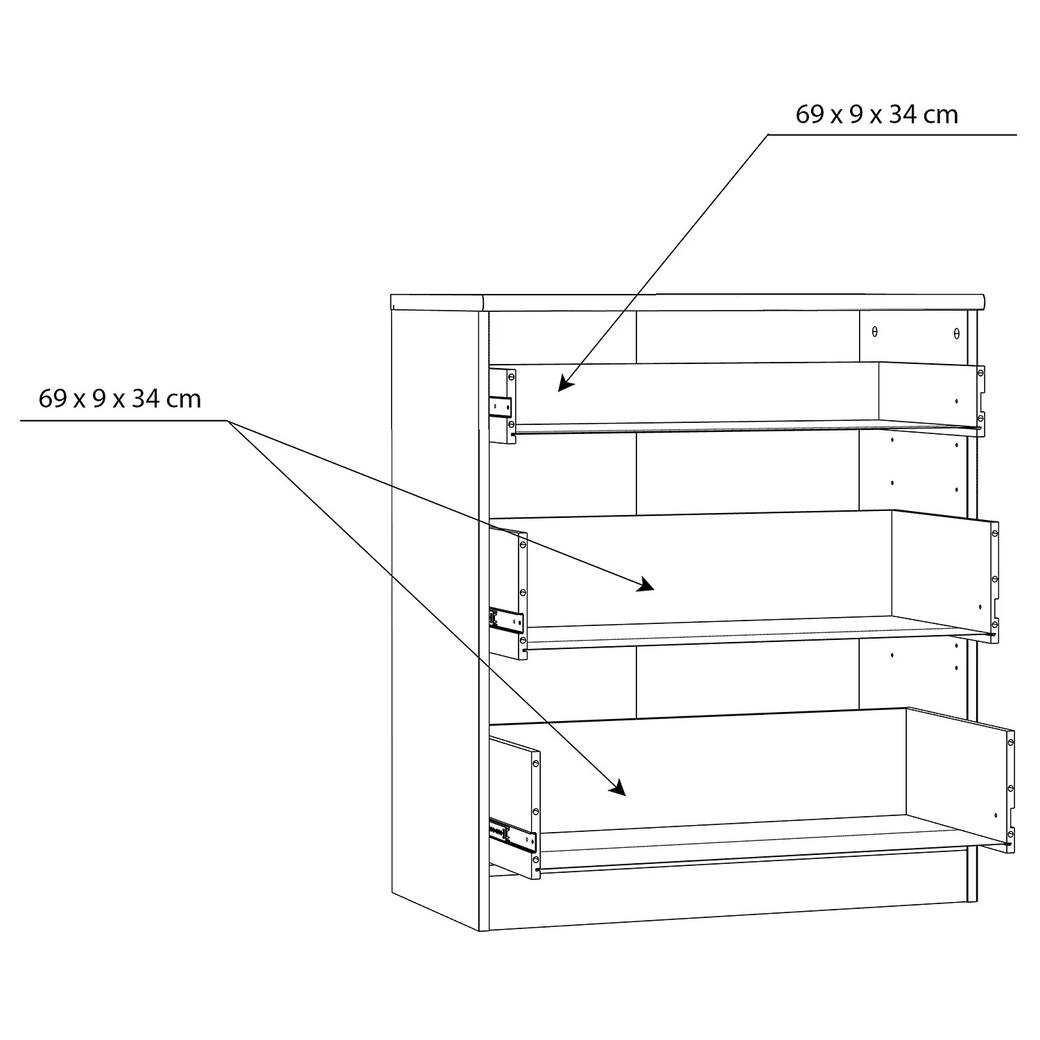 Loftscape Commode Almelo - Imitation chêne clair - Largeur : 75 cm 6 Loftscape Commode Almelo - Imitation chêne clair - Largeur : 75 cm – Image 6