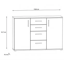 Loftscape Buffet Kiltealy II - Blanc / Imitation chêne Sonoma -Commodes Soldes 1000364871 220722 500 SKETCH DETAILS P000000001000364871 sketch