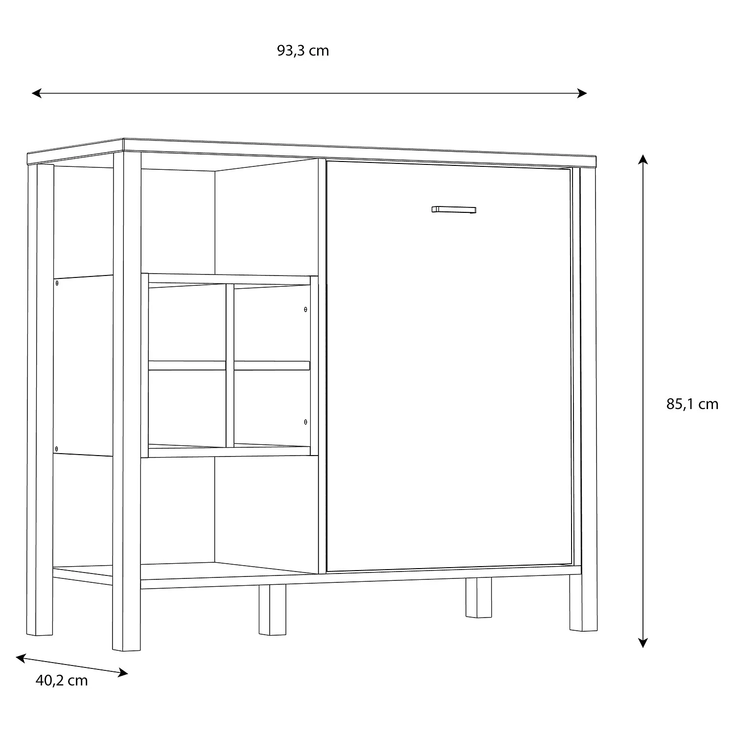 Red Living Buffet Kasala II - Imitation chêne Riviera / Noir 7 Red Living Buffet Kasala II - Imitation chêne Riviera / Noir – Image 7