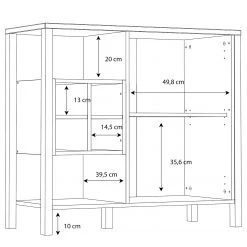 Red Living Buffet Kasala II - Imitation chêne Riviera / Noir 15 Red Living Buffet Kasala II - Imitation chêne Riviera / Noir -Commodes Soldes 1000364877 220722 501 SKETCH DETAILS P000000001000364877 sketch