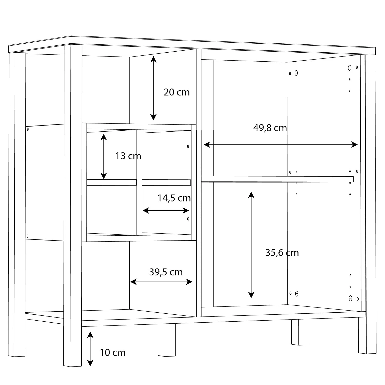 Red Living Buffet Kasala II - Imitation chêne Riviera / Noir 8 Red Living Buffet Kasala II - Imitation chêne Riviera / Noir – Image 8