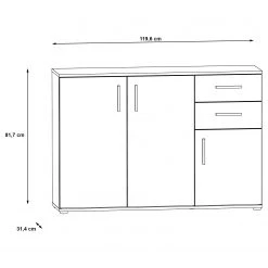 Loftscape Buffet Kiltealy III - Blanc / Imitation chêne Sonoma -Commodes Soldes 1000364879 220722 500 SKETCH DETAILS P000000001000364879 sketch