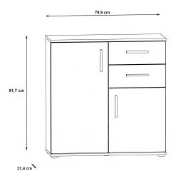 Loftscape Buffet Kiltealy I - Blanc / Imitation chêne Sonoma -Commodes Soldes 1000364882 220722 500 SKETCH DETAILS P000000001000364882 sketch