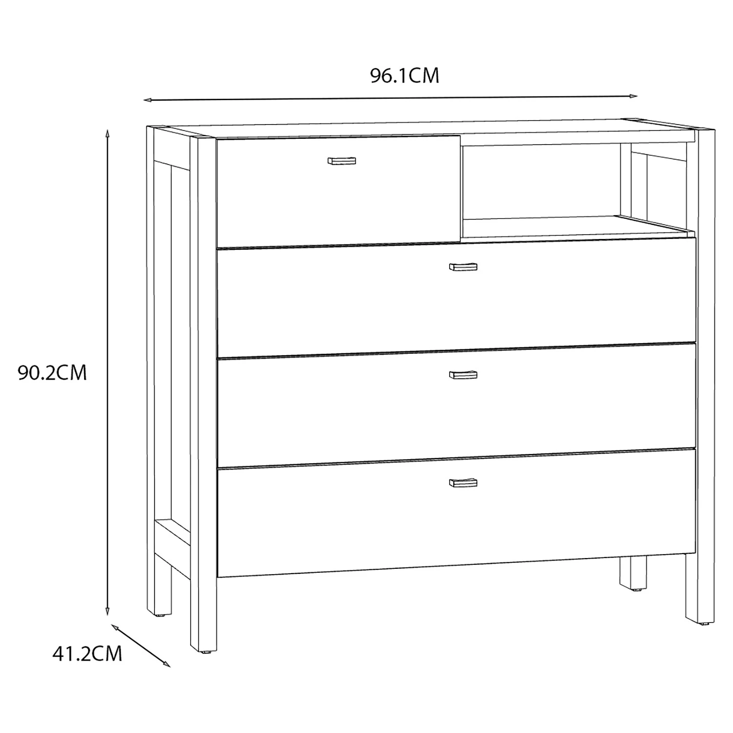 Loftscape Buffet Thurles II - Imitation chêne Sonoma / Blanc 6 Loftscape Buffet Thurles II - Imitation chêne Sonoma / Blanc – Image 6