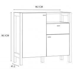 Loftscape Buffet Thurles I - Imitation chêne Sonoma / Blanc -Commodes Soldes 1000364904 220722 500 SKETCH DETAILS P000000001000364904 sketch