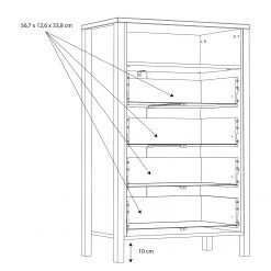 Red Living Buffet Kasala III - Imitation chêne Riviera / Noir -Commodes Soldes 1000364907 220722 501 SKETCH DETAILS P000000001000364907 sketch