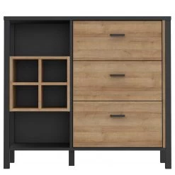 Red Living Buffet Kasala I - Imitation chêne Riviera / Noir -Commodes Soldes 1000364913 220722 030 DETAILS P000000001000364913