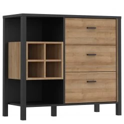 Red Living Buffet Kasala I - Imitation chêne Riviera / Noir -Commodes Soldes 1000364913 220722 032 DETAILS P000000001000364913