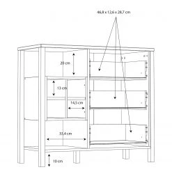 Red Living Buffet Kasala I - Imitation chêne Riviera / Noir -Commodes Soldes 1000364913 220722 501 SKETCH DETAILS P000000001000364913 sketch