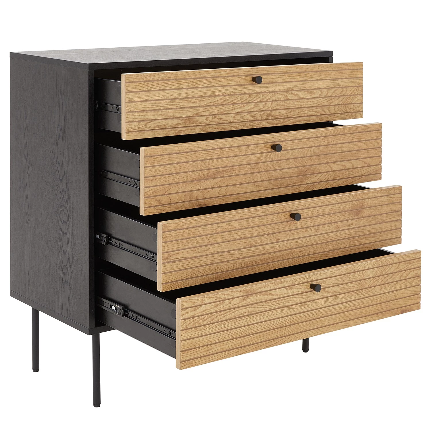 Butlers Commode MODERNIST - Placage chêne / Aluminium - Noir / Naturel 3 Butlers Commode MODERNIST - Placage chêne / Aluminium - Noir / Naturel – Image 3