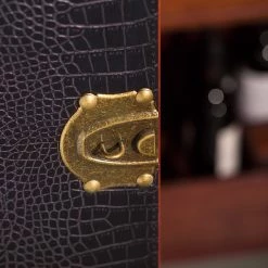 Butlers Valise bar HEMINGWAY - Cuir aniline / Frêne massif - Brun foncé -Commodes Soldes 1000365699 220728 070 DETAILS P000000001000365699