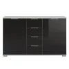 Wimex Commode combinée Lingga I - 2 portes - Noir / Gris clair