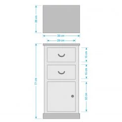 Maison Belfort Buffet Bellfield - Hauteur : 77 cm 11 Maison Belfort Buffet Bellfield - Hauteur : 77 cm -Commodes Soldes kommode bellfield paulownia massiv weiss paulownia white washed 77 cm 5006152