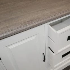 Maison Belfort Commode Nasinu IV - Partiellement en paulownia massif - Blanc / Gris ancien 5 Maison Belfort Commode Nasinu IV - Partiellement en paulownia massif - Blanc / Gris ancien -Commodes Soldes kommode braun weiss 4727824