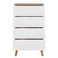 Tenzo Commode Dot II - Partiellement en chêne massif -Commodes Soldes kommode dot ii eiche teilmassiv weiss 5147820