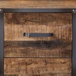 Ars manufacti Buffet Hunter I - Manguier massif / Métal - Manguier / Gris bleu -Commodes Soldes kommode hunter i mango massiv metall mango blaugrau 4414448