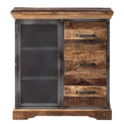 Ars manufacti Buffet Hunter I - Manguier massif / Métal - Manguier / Gris bleu -Commodes Soldes kommode hunter i mango massiv metall mango blaugrau 4845692