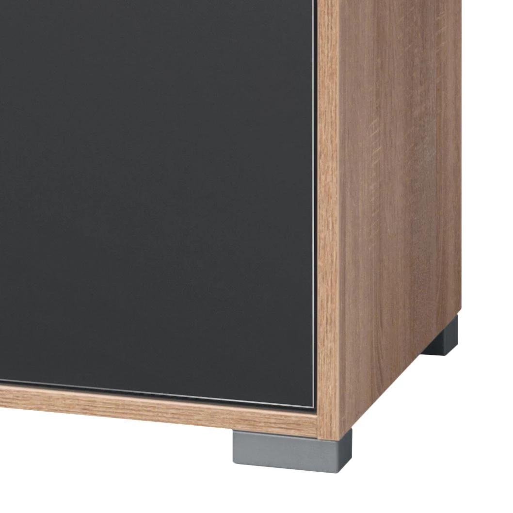 Maja Möbel Commode Merit - Gris brillant / Imitation chêne de Sonoma 2 Maja Möbel Commode Merit - Gris brillant / Imitation chêne de Sonoma – Image 2