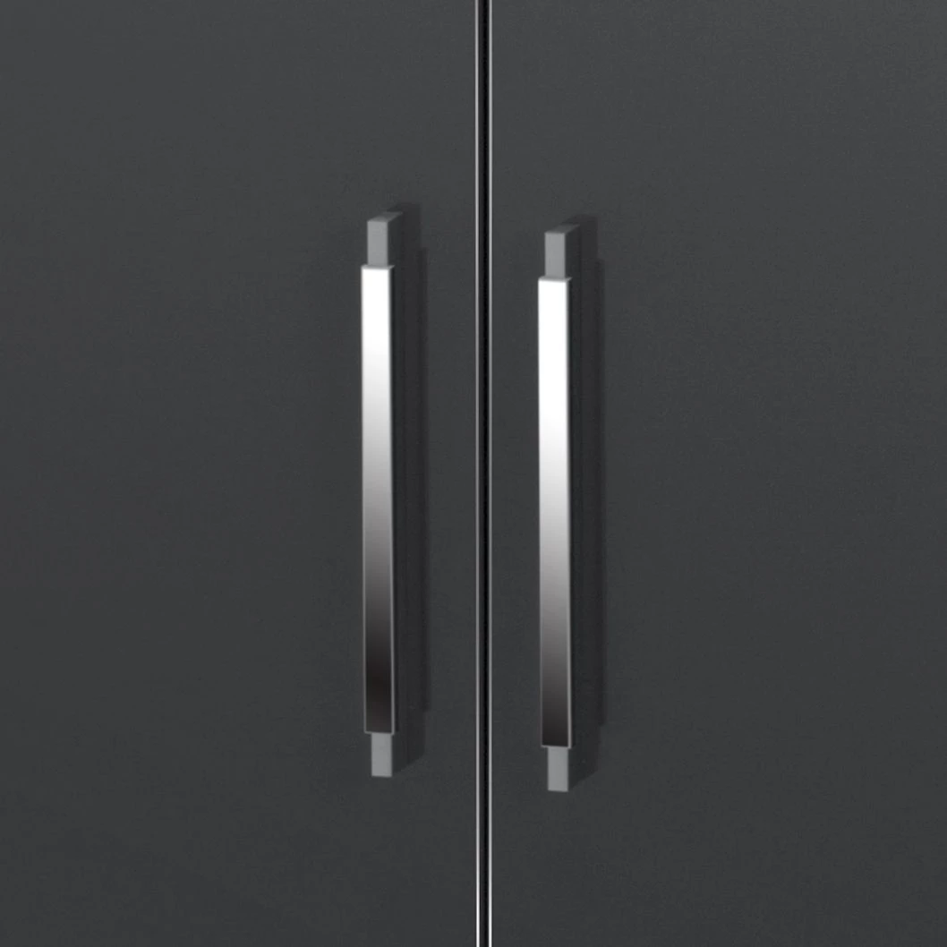 Maja Möbel Commode Merit - Gris brillant / Imitation chêne de Sonoma 3 Maja Möbel Commode Merit - Gris brillant / Imitation chêne de Sonoma – Image 3