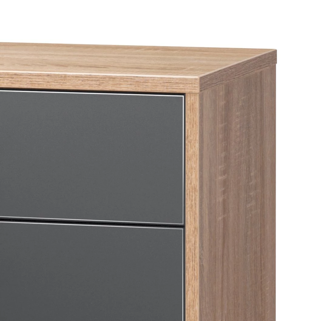 Maja Möbel Commode Merit - Gris brillant / Imitation chêne de Sonoma 4 Maja Möbel Commode Merit - Gris brillant / Imitation chêne de Sonoma – Image 4