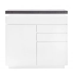 Fredriks Buffet Namona I - Éclairage inclus - Imitation béton / Blanc -Commodes Soldes kommode namona i inkl beleuchtung weiss anthrazit weiss anthrazit 3666877