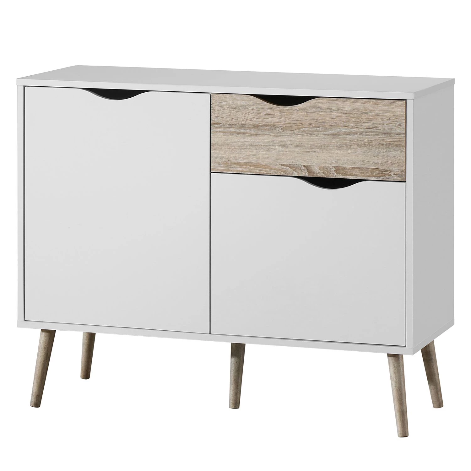 Mørteens Commode Sunndal I - Blanc / Chêne clair 1 Mørteens Commode Sunndal I - Blanc / Chêne clair