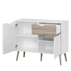 Mørteens Commode Sunndal I - Blanc / Chêne clair 11 Mørteens Commode Sunndal I - Blanc / Chêne clair -Commodes Soldes kommode sunndal gummibaum teilmassiv weiss eiche dekor 4753532