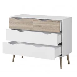 Mørteens Commode Sunndal - Blanc / Chêne clair -Commodes Soldes kommode sunndal weiss eiche dekor 4845136