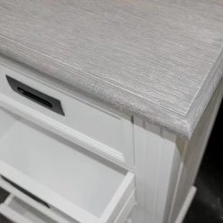 Maison Belfort Commode Nasinu II - Partiellement en paulownia massif - Blanc / Gris ancien -Commodes Soldes kommode weiss 4727796