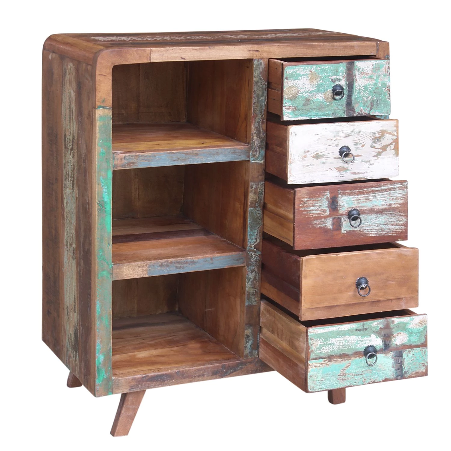 Ars manufacti Commode Yazoo - Bois recyclé massif - Multicolore 2 Ars manufacti Commode Yazoo - Bois recyclé massif - Multicolore – Image 2