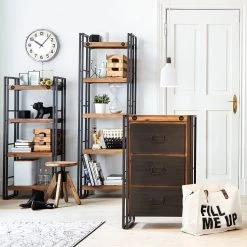 Ars manufacti Commode Manchester - Acacia massif / Métal -Commodes Soldes regal manchester i akazie massiv metall 4873020